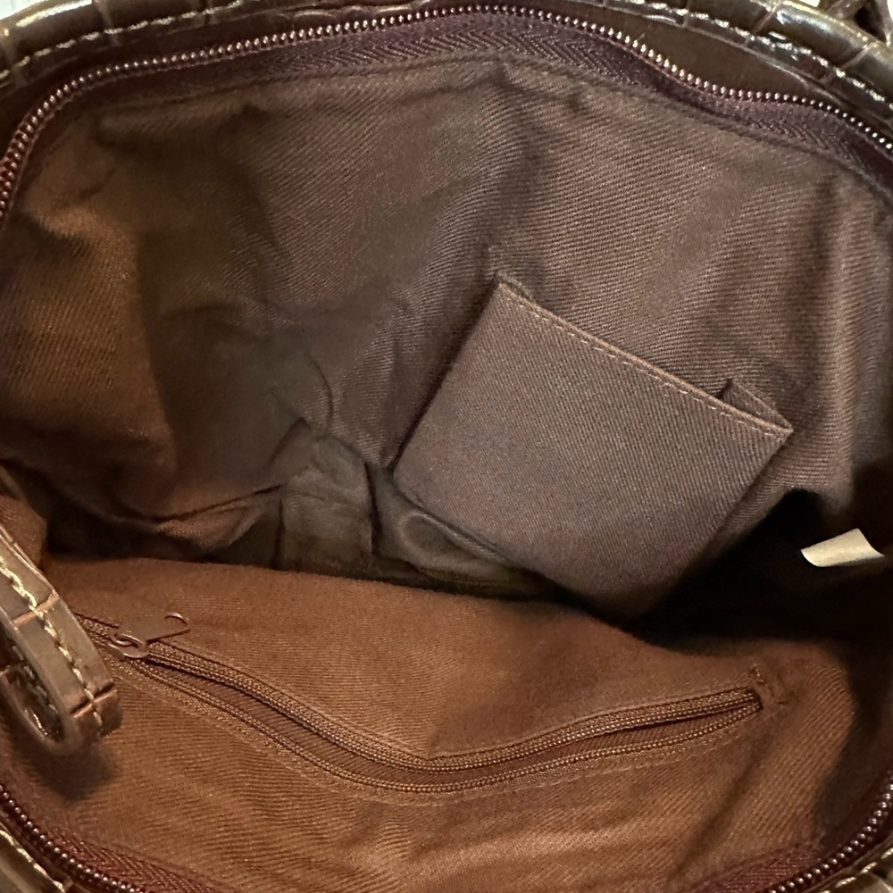 Womens Patchwork Handbag Small Corduroy Plaid Faux Leather Hobo Boho Zip Pockets - Picture 7 of 10